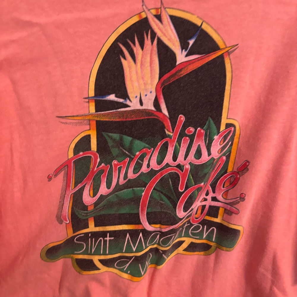 Vintage Saint Maarten Paradise Cafe Pink T-Shirt Large‎